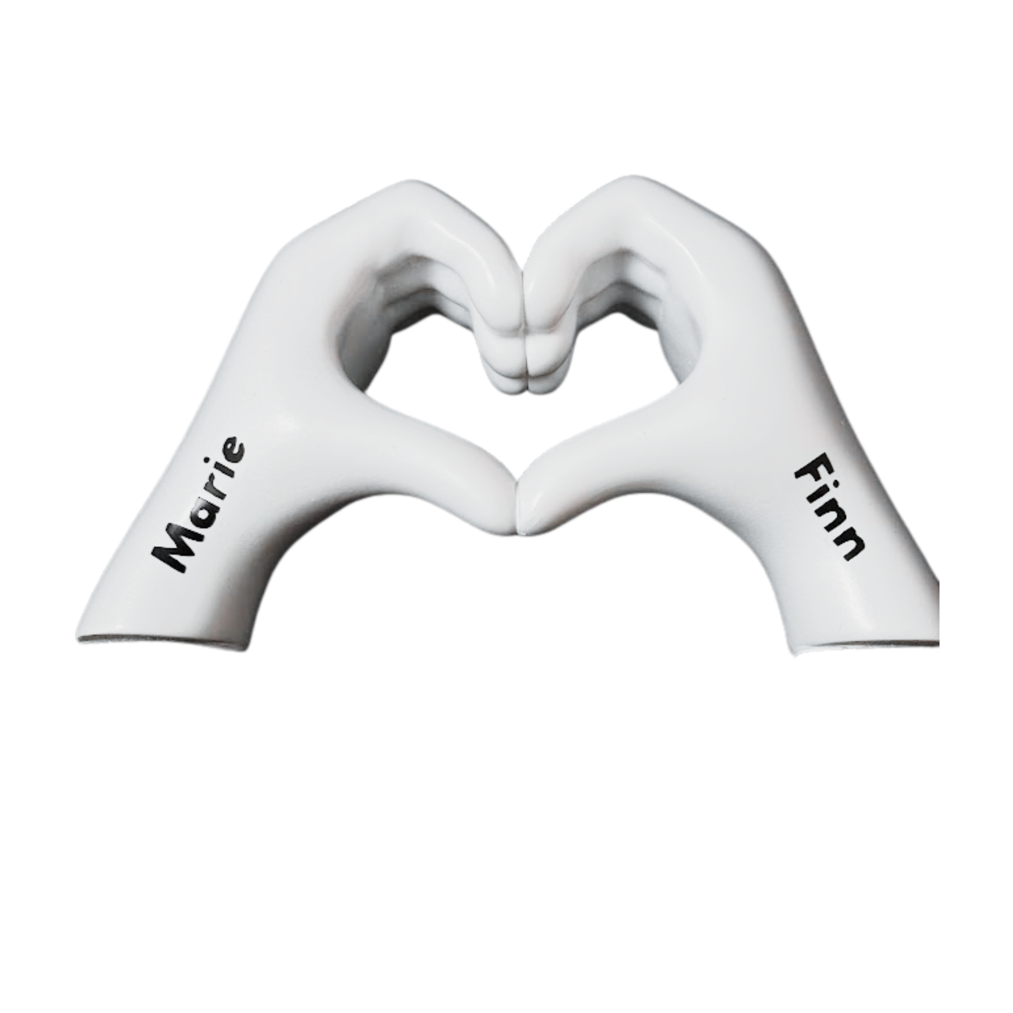 Personalisierte Hand-Herz Dekofigur mit Namen | Geschenk für Paare & Hochzeit