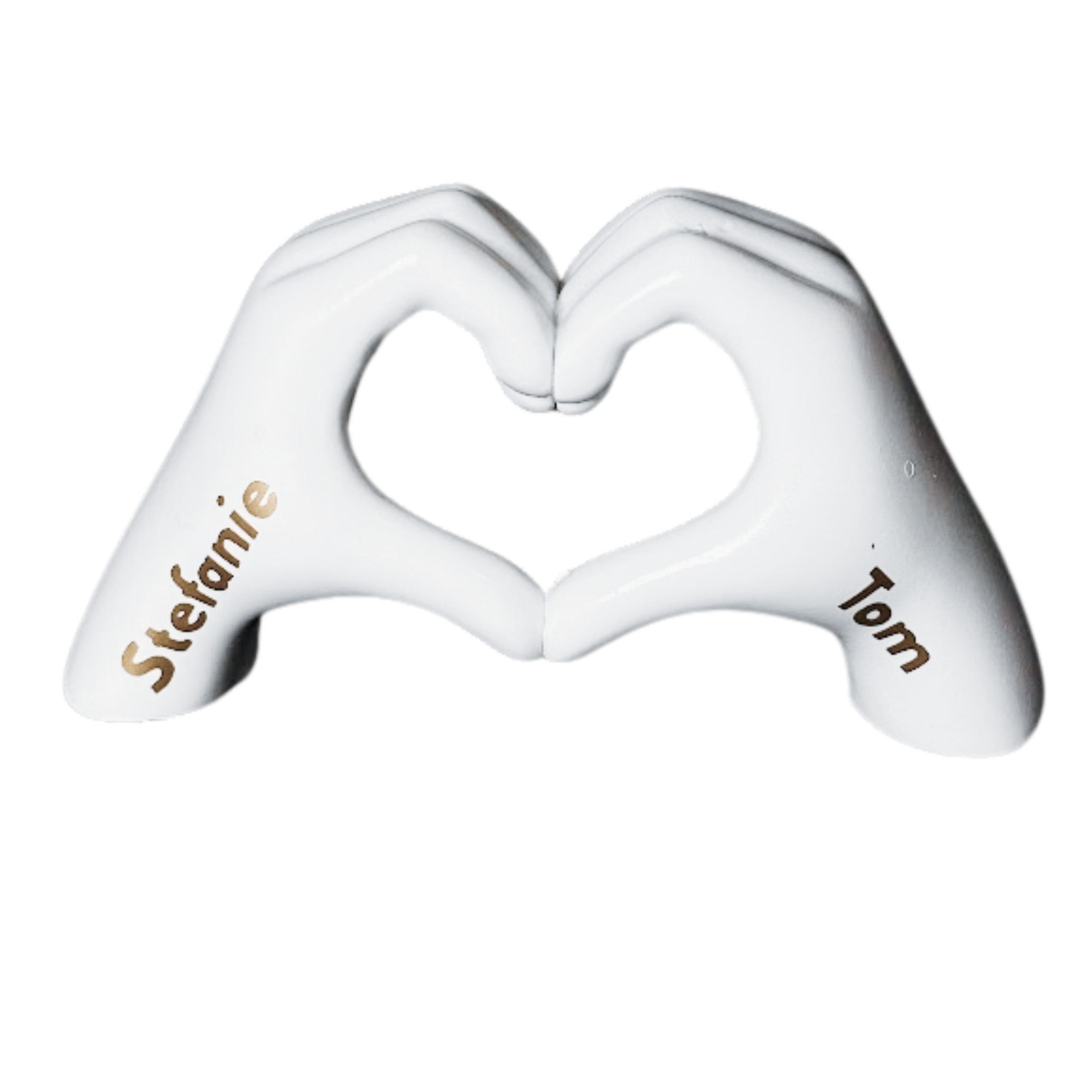 Personalisierte Hand-Herz Dekofigur mit Namen | Geschenk für Paare & Hochzeit